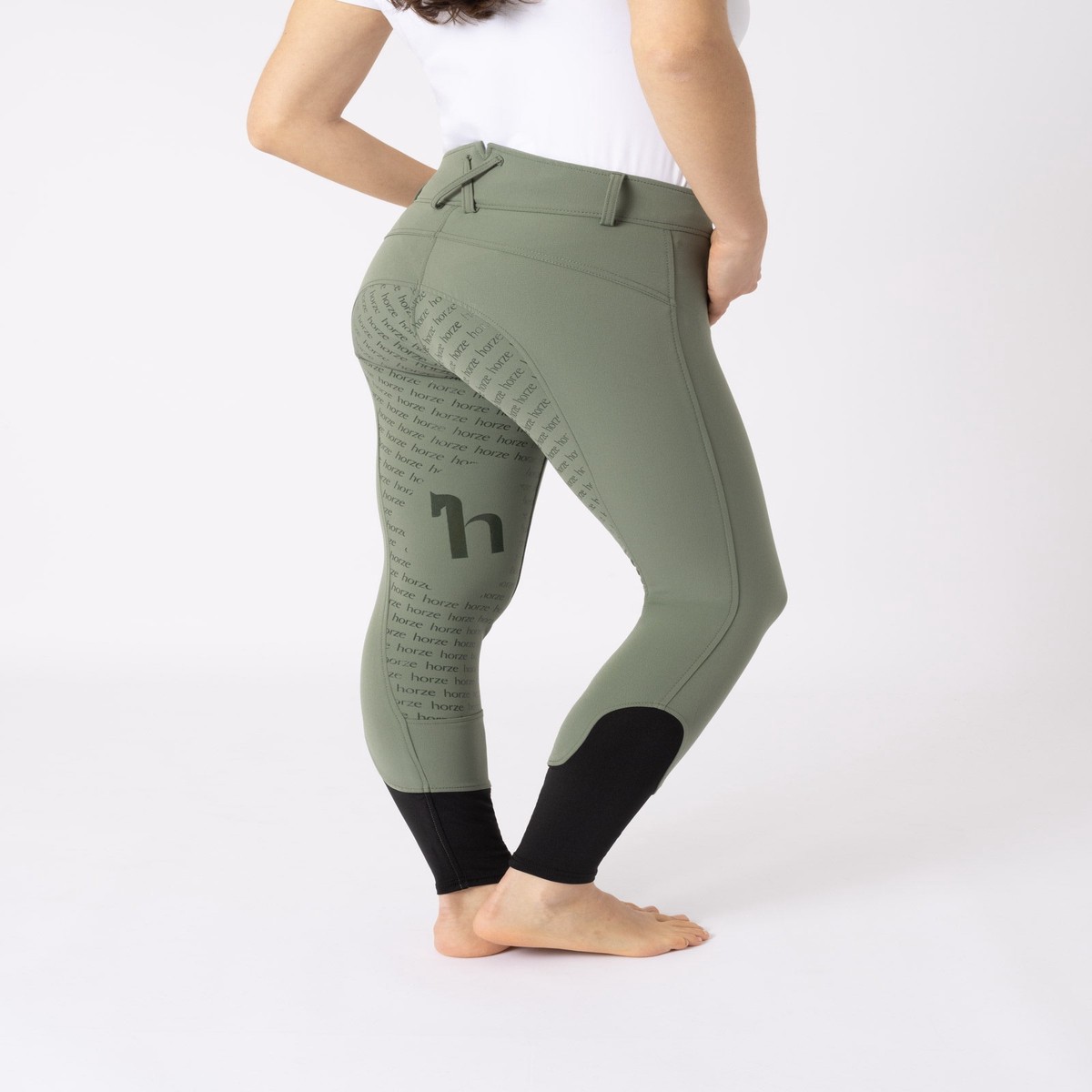 Bryczesy damskie z wysokim stanem z silikonowym lejem Micro FS Khaki green 32