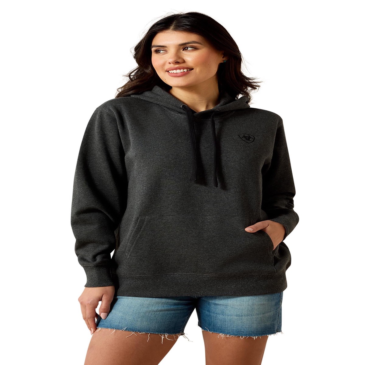 Logo 20 damska bluza z kapturem Charcoal Heather M