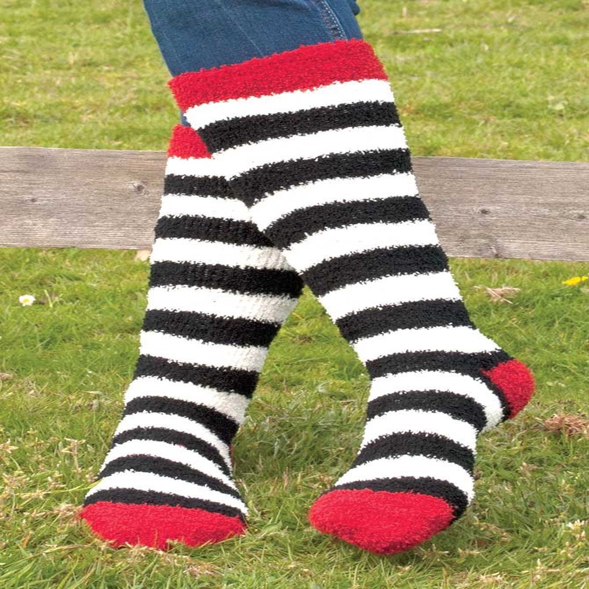 Rhinegold Ladies Soft Touch Knee High Socks BlackWhite