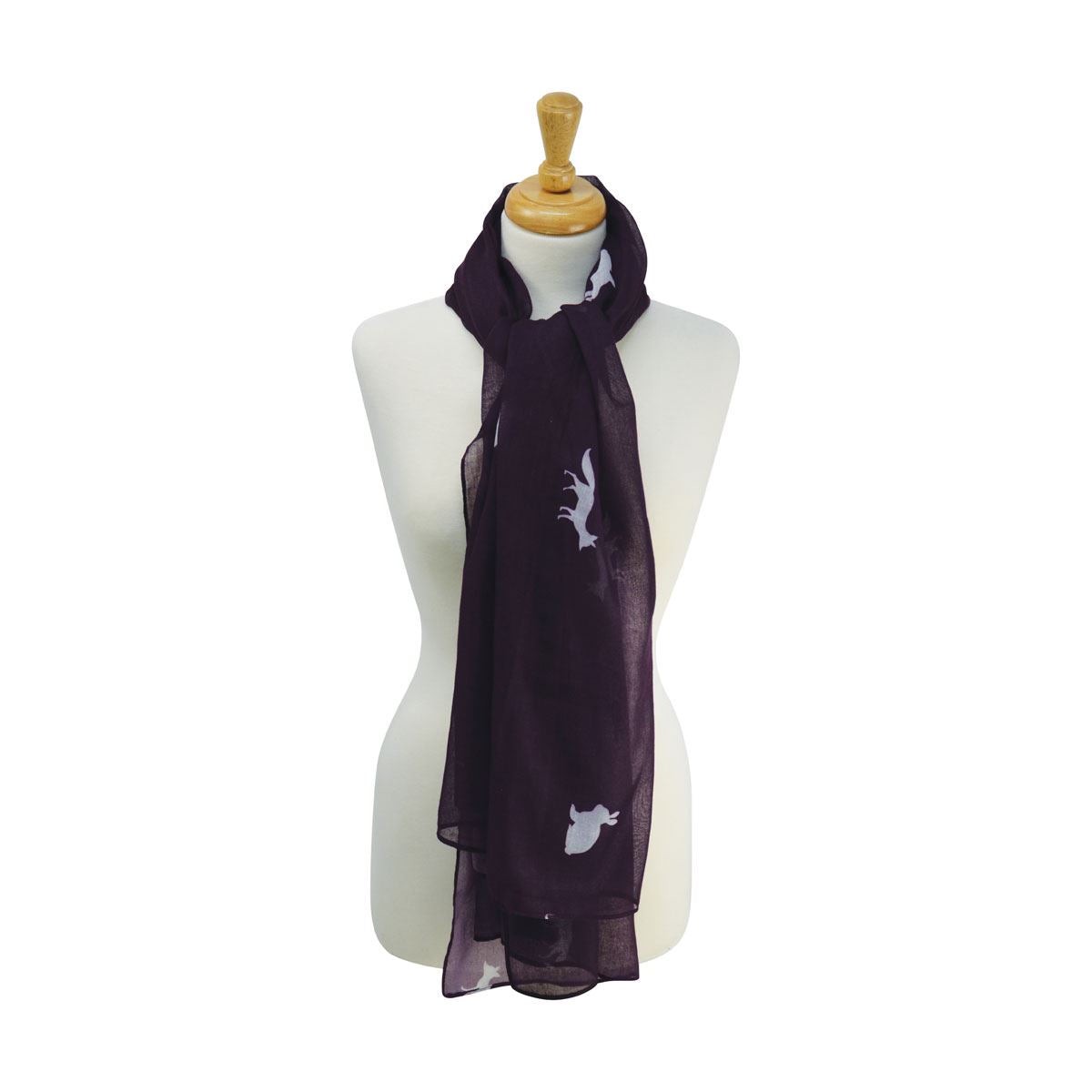 Hy Equestrian Fox and Rabbit Print Scarf