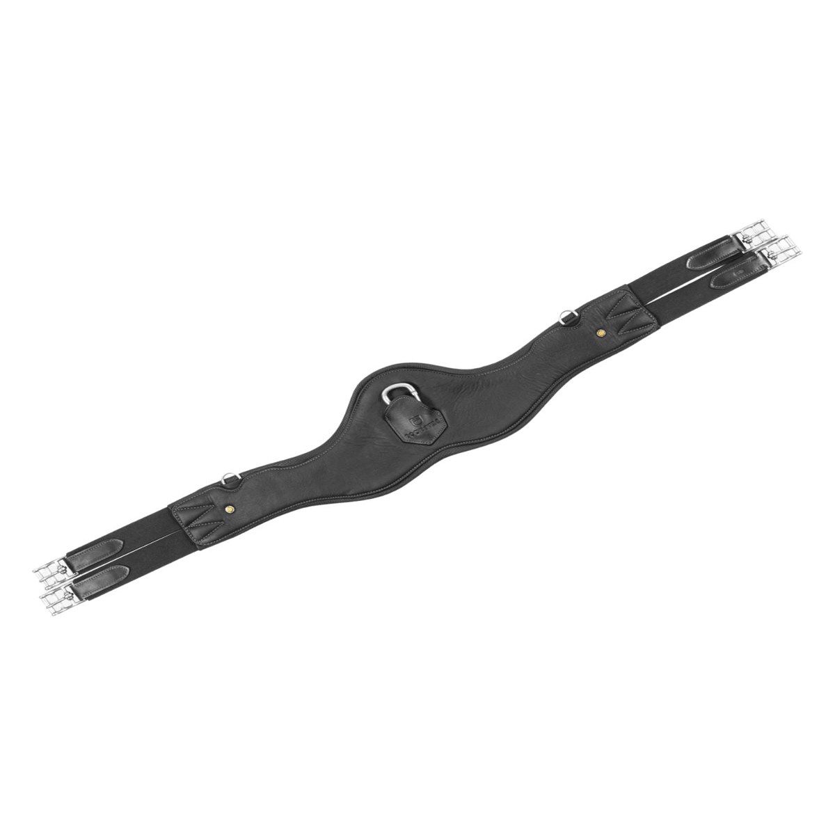 Equestro Shaped Leather Jumping Girth Black