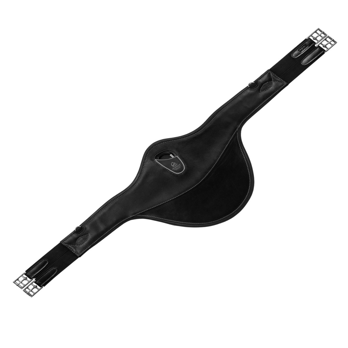 Acavallo Jumping Stud Guard Girth Leather Gel Black