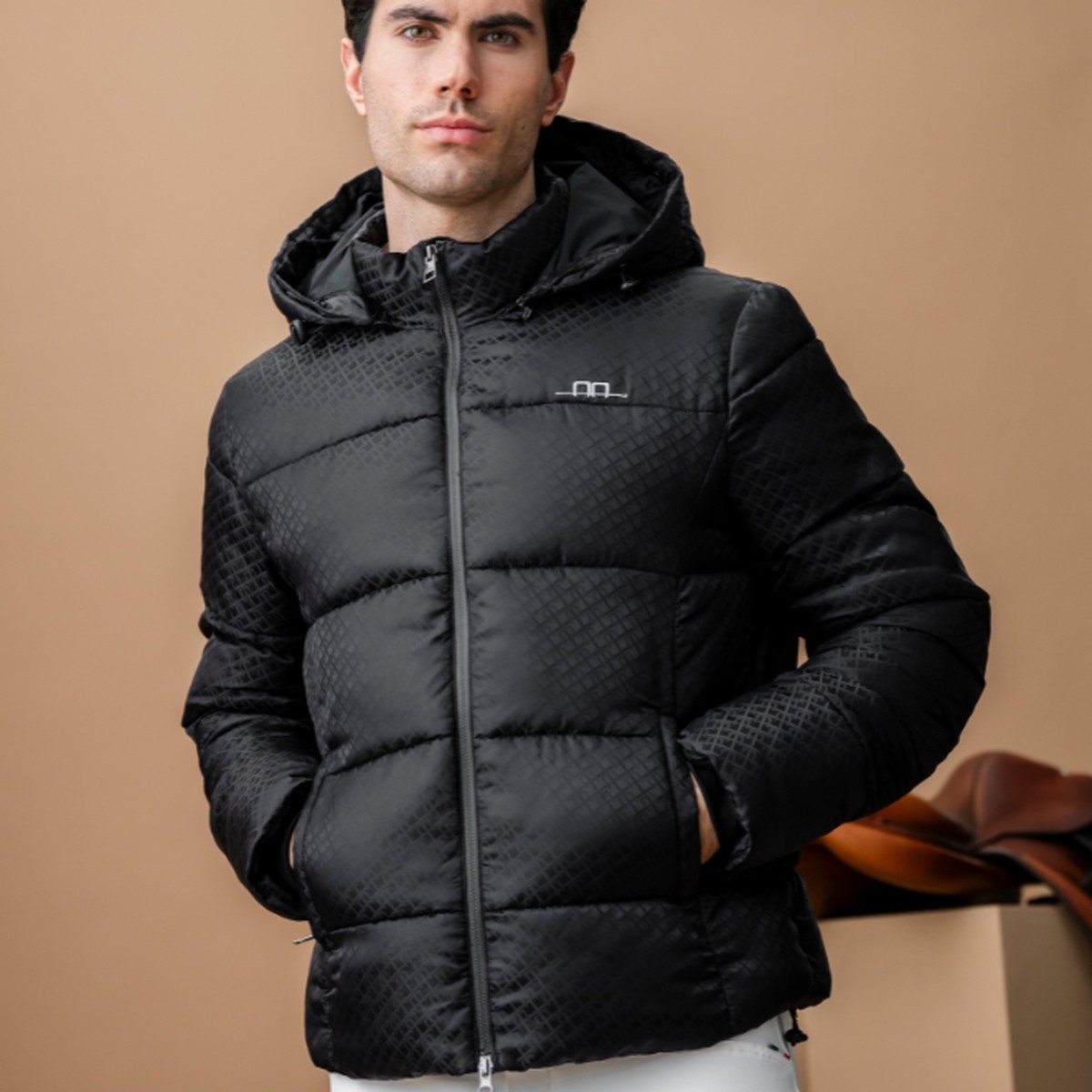 Alessandro Albanese Mens Quilo Monogram Puffer Coat