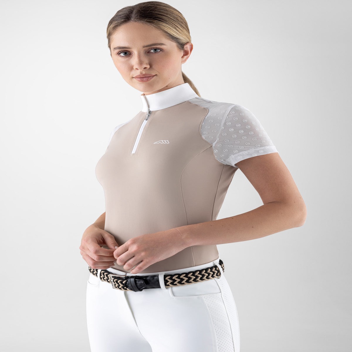 Equiline Ladies Short Sleeved Competition Shirt Calid White