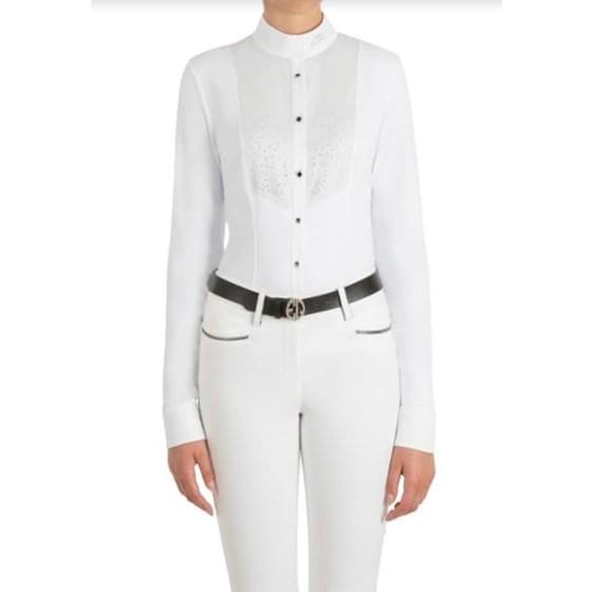 Equiline Ladies Long Sleeved Competition Shirt Gaylag White