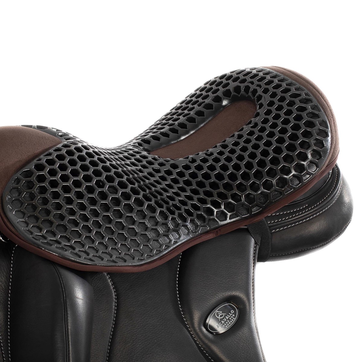 Acavallo Ortho-Coccyx Seat Saver Dressage Hexagonal Gel-Out Dri-Lex 20mm Brown