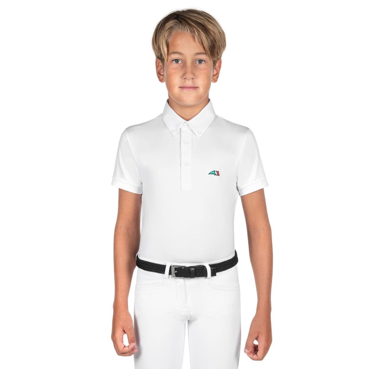 Equiline Boys Short Sleeved Competition Shirt JeremyK White